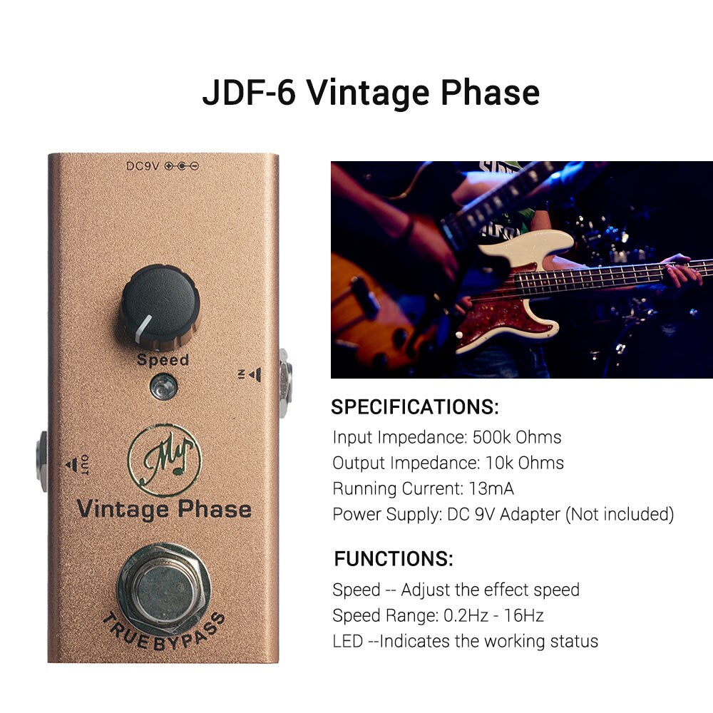 guitar Effect Pedal with True Bypass Portable Sinlge Guitar Pedal guitar accessories guitar pedal guitar parts pedal guitar: JDF-6