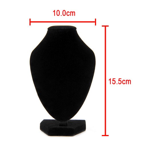 15*10Cm 1x Zwarte Sieraden Ketting Choker Display Stand Bust Hals Kleine Fluwelen Showcase Toon Stand
