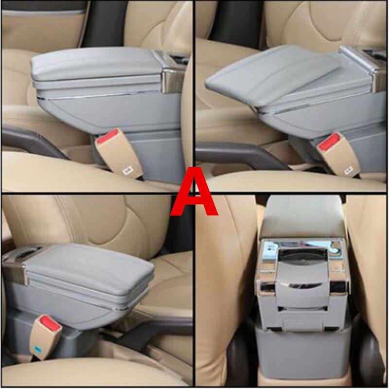 universal Armrest box storage console box for UNIVERSAL ZAFIRA SPARK SAIL MARCH SUNNY FIT AVEO RIO ACCENT: A style gray
