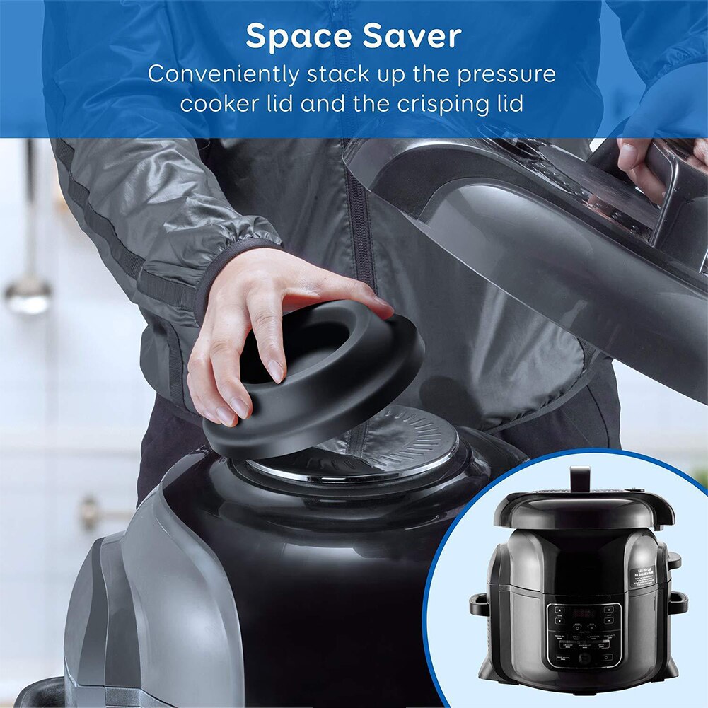 Cover Bracket Silicone Lid Stand Hanging Hole Home Holder 5Qt 6.5Qt 8Qt Dishwasher Safe Air Fryer Space Saving Foodi