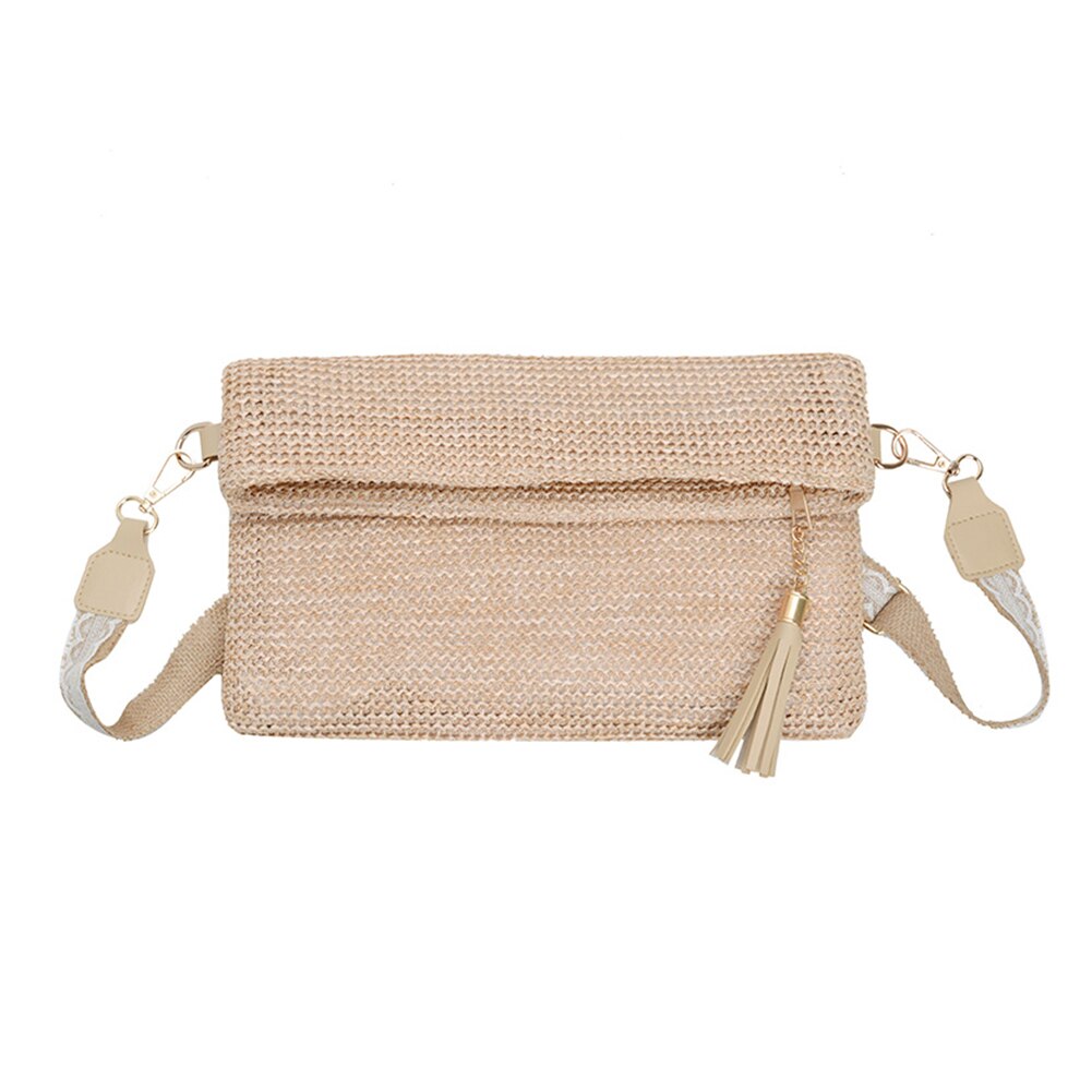 Bolso bandolera tejido de paja para mujer, bolso bandolera de playa para verano, bolso de mujer duradero tejido de paja para playa, novedad: Style 2