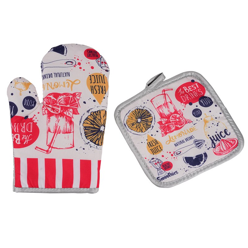 Mitaines de four Anti-chaleur, ensemble de 2 pièces, tapis de cuisson à la pour micro-ondes, cuisine nordique, isolation, pince à main, outils de cuisine: Z465-3