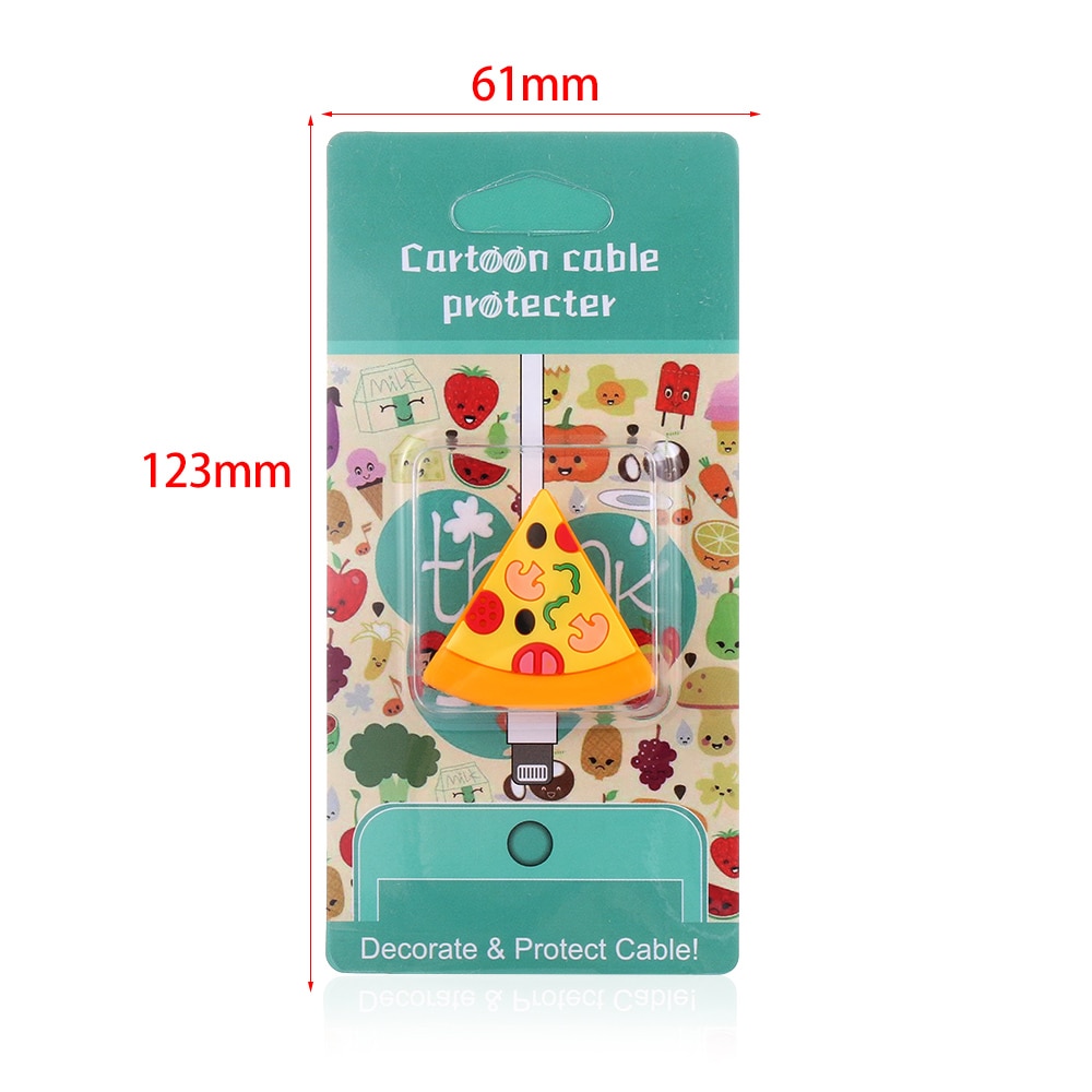 1pc søte tegneserie frukt kabel bite telefon lader beskytter ledning data linje deksel nydelig mobiltelefon øretelefon ledning tilbehør