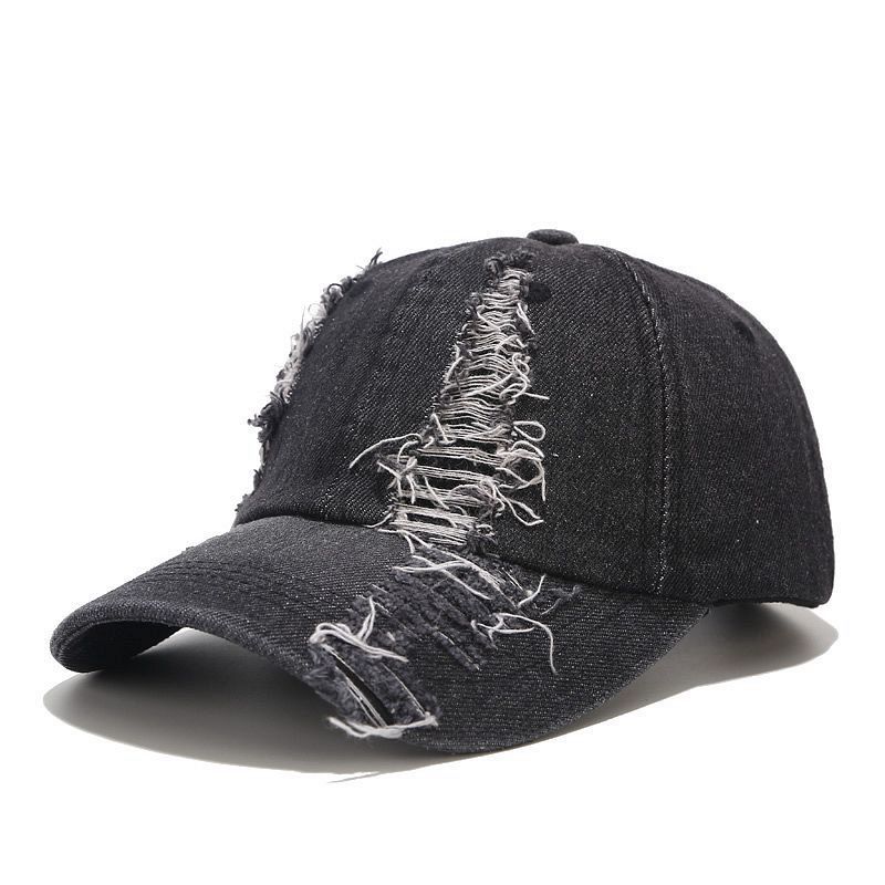 frühling Und Herbst Getragen Denim Cap Sommer Outdoor Freizeit Visier Hut Trend Loch Baseball Caps Hip Hop Sport hüte: A