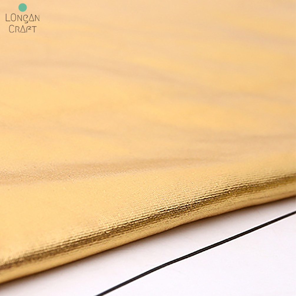 150cm*50cm stretch glänsande guld bronzing spandex tyg material pu läder tyg för diy scen cosplay kostym klänning
