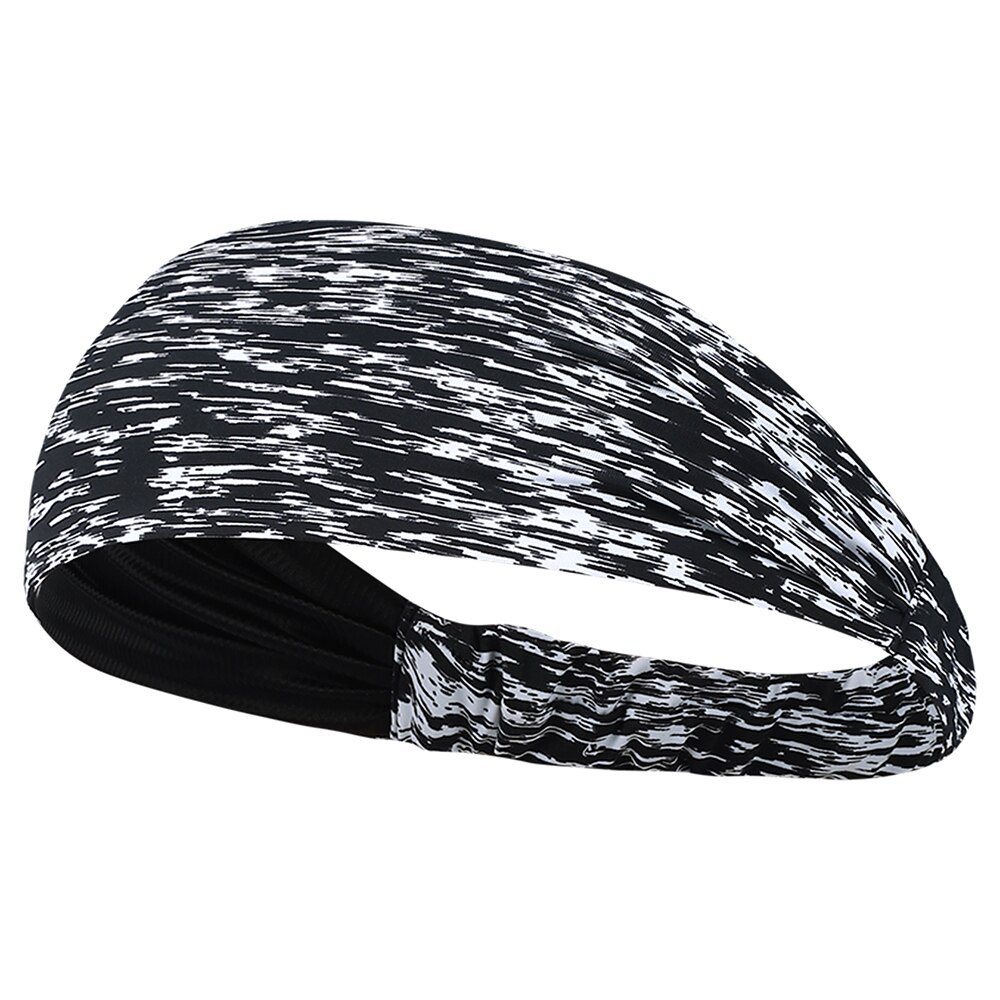 Cool Sweat Sweatband Breathable Elastic Hair Band Ice Silk Soft Stretch Wide Headband Bandana Moisture Wicking Hair Accessories: Silver Black