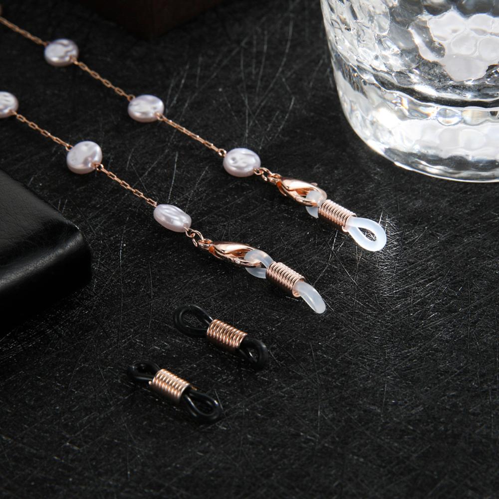 Skyrim Chic Pearl Beaded Glasses Chain for Women Sunglasses Chains Lanyards Neck Strap Rope Reading Eyeglasses Cord Holder: E-Rose Gold