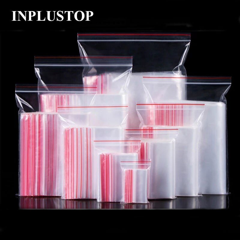 Transparent Plastic Food Storage Bags Reusable Clear Zip Lock Bag Packaging Pouches Sealing Bags Jewelry / Food Storages Bag
