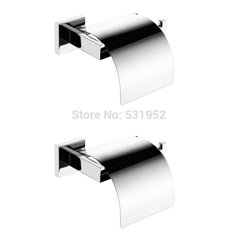 Toilet Paper Holder with Cover Wall Mount Paper Roll Holder SUS304 Stainless Steel Paper Roll Hanger Bathroom Paper Dispenser