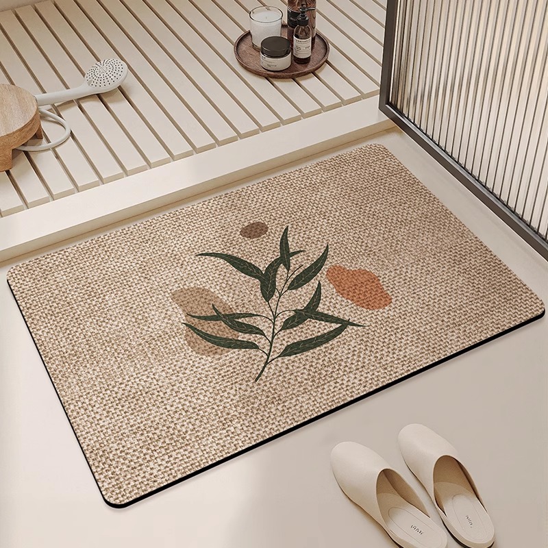 Tapis de sol de salle de bain, boue de diatomée, séchage rapide, tapis de porte de salle de bain, tapis antidérapant domestique, lavabo de toilette, coussinet de pied