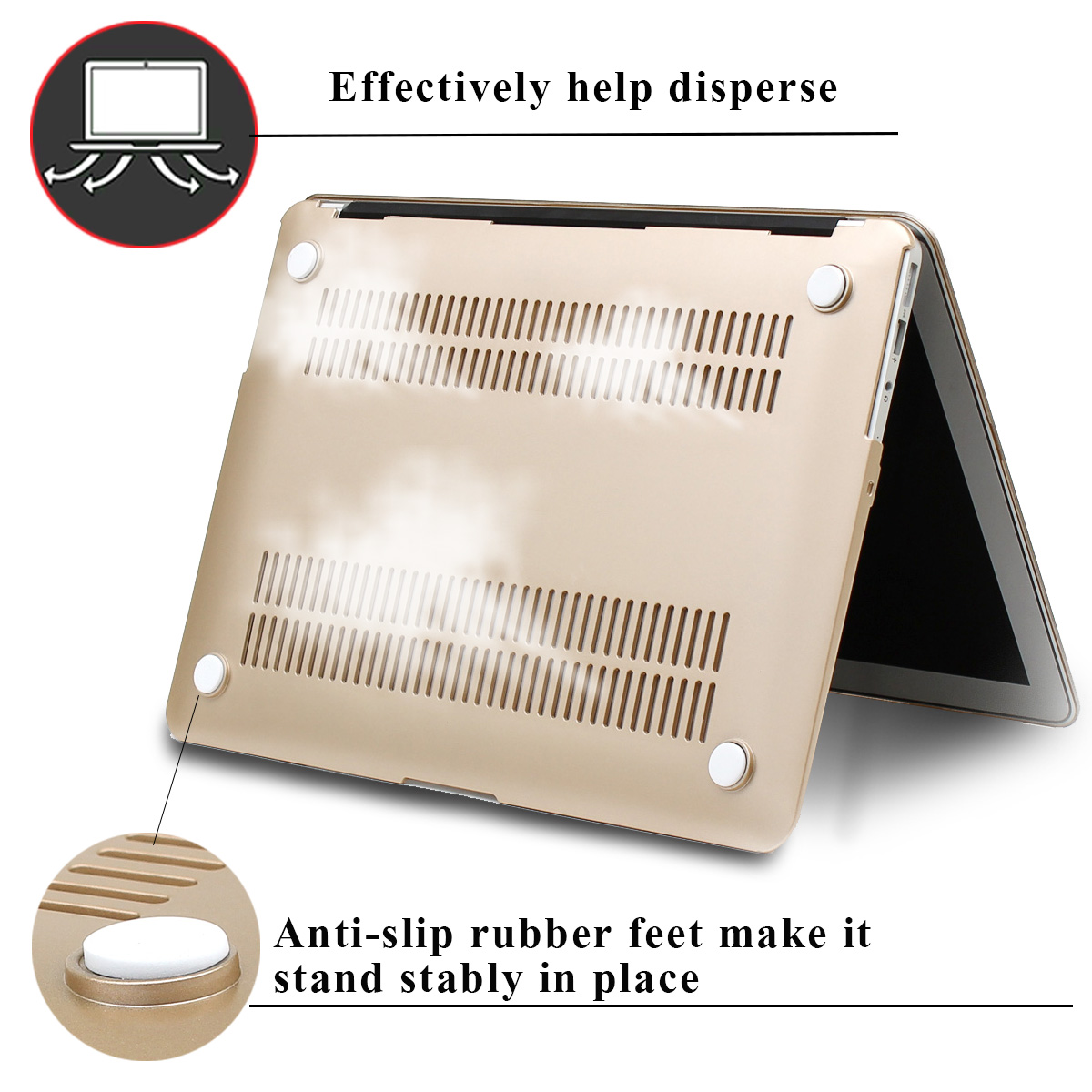 Gold Laptop Case for Apple Macbook Air 11/13 Inch /MacBook Pro 13/15/16 Inch /Macbook 12 Rubberized Hard Cover Shell