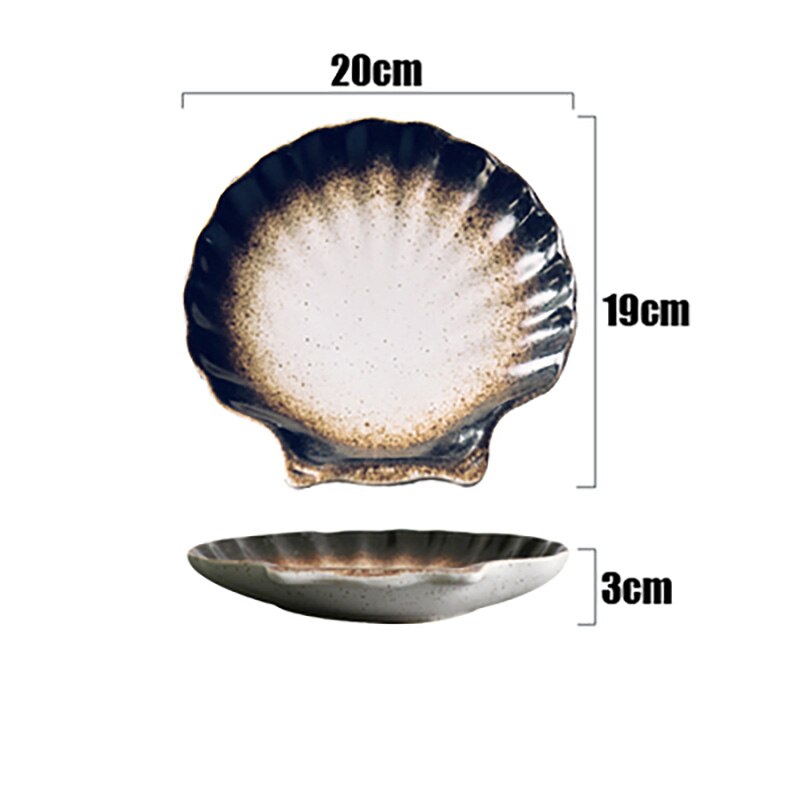 FANCITY shell-type plate, simple irregular flat plate, home ceramic shallow plate.: 1