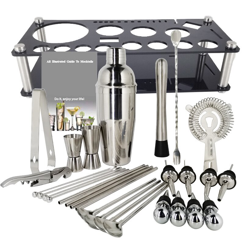 28 pieces Premium Shaker Barware Set Stainless Bar Boston Cocktail Shaker Set Bartender Kit Includes Shaker Spoon