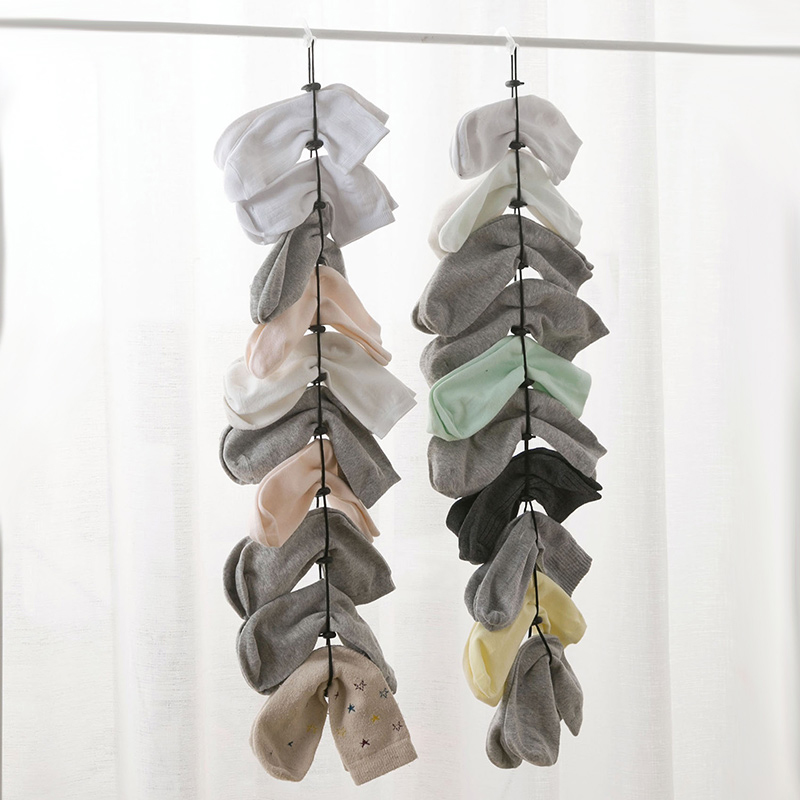 Colgador de calcetines de cuerda multifunción para lavado de ropa, cesto de red, calcetines para lavar medias, tendedero de calcetines para el hogar
