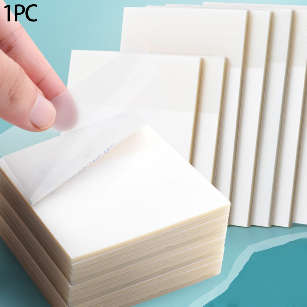 Students DIY School Stationery Home Office Transparent Self-Stick Note Removable Reusable Pet 50 Sheets Practical Waterproof