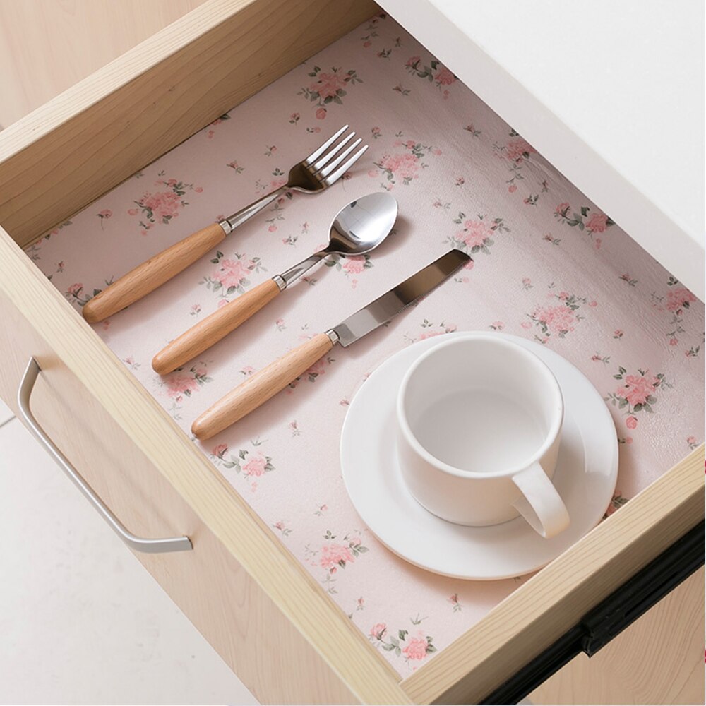 30*500Cm Keuken Lade Papier Diy Lade Plank Liner Stip Bloemen Aardbei Waterdichte Oilproof Kast Eetkamer Pads matten