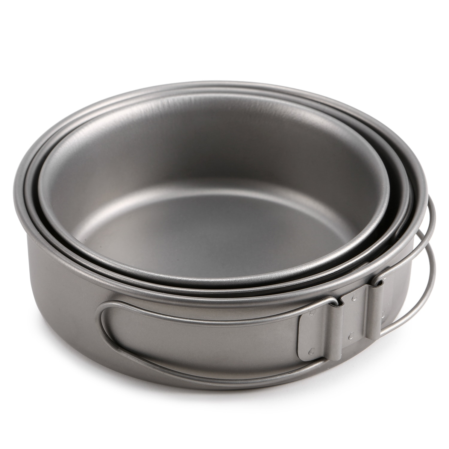 Lixada Titan Schalen Set Titan Pan Ultraleicht Camping Schüssel Pan mit Faltbare Griffe für Outdoor Wandern Picknick