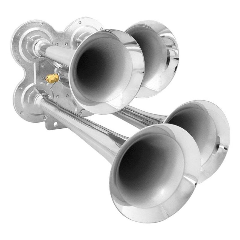 Loud 149dB 4/Four Trumpet Train Air Horn with 12V Electric Solenoid Zinc alloy: Default Title