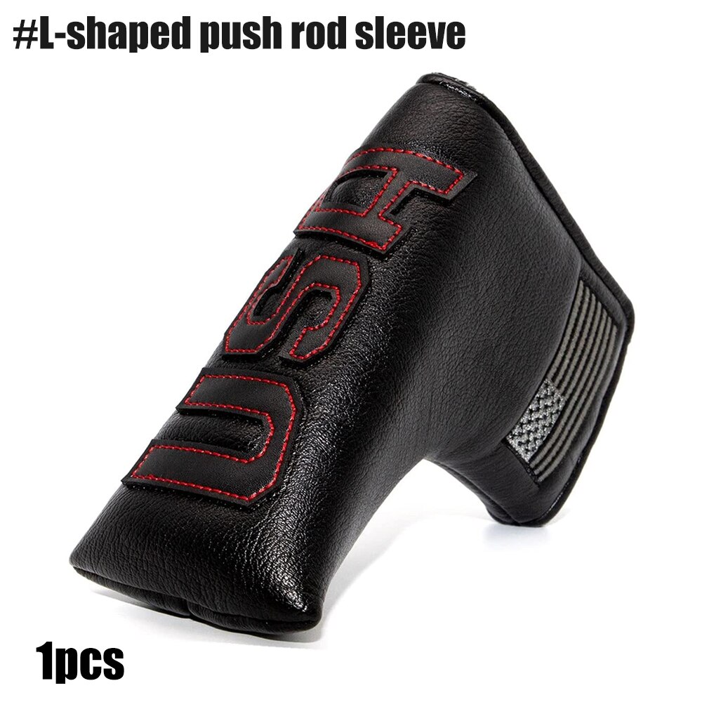 Golf Fahrer Kopf Abdeckungen, Golf Fairway Headcover Abdeckung, golf Holz Headcovers USA Rettungs Schwarz Kühl Dicke Leder Gut-Made: Red line-L shape