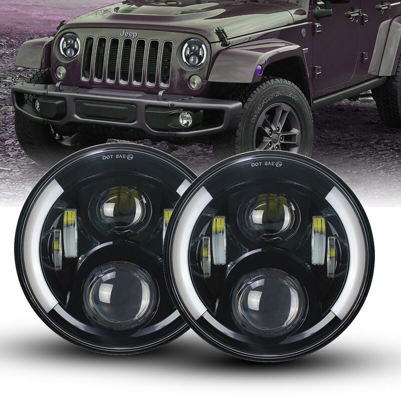 7 Inch Round LED Work Light, 60W Flood Spot Combo Beam LED Light Daytime Driving Off Road Headlight for Jeep 4x4 Offroad ATV