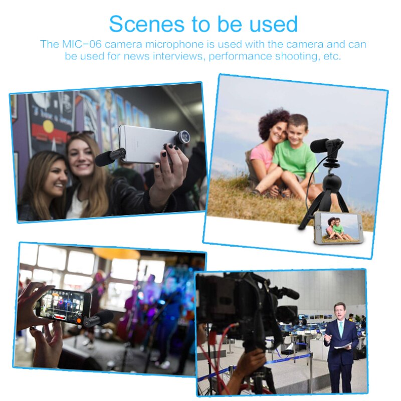 MIC-06 Camera Microphone Convenient Mobile Phone Camera Interview Recording Digital Video Recording Mini Microphone Microphone