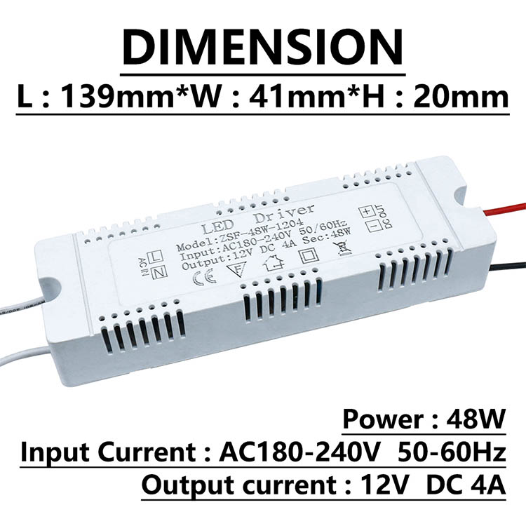 6W 12W 24W 36W 48W 60W LED Lighting Transformers AC220V TO DC12V LED Driver Power Supply 12V For LED Strip Lights 5A adapter: Silver