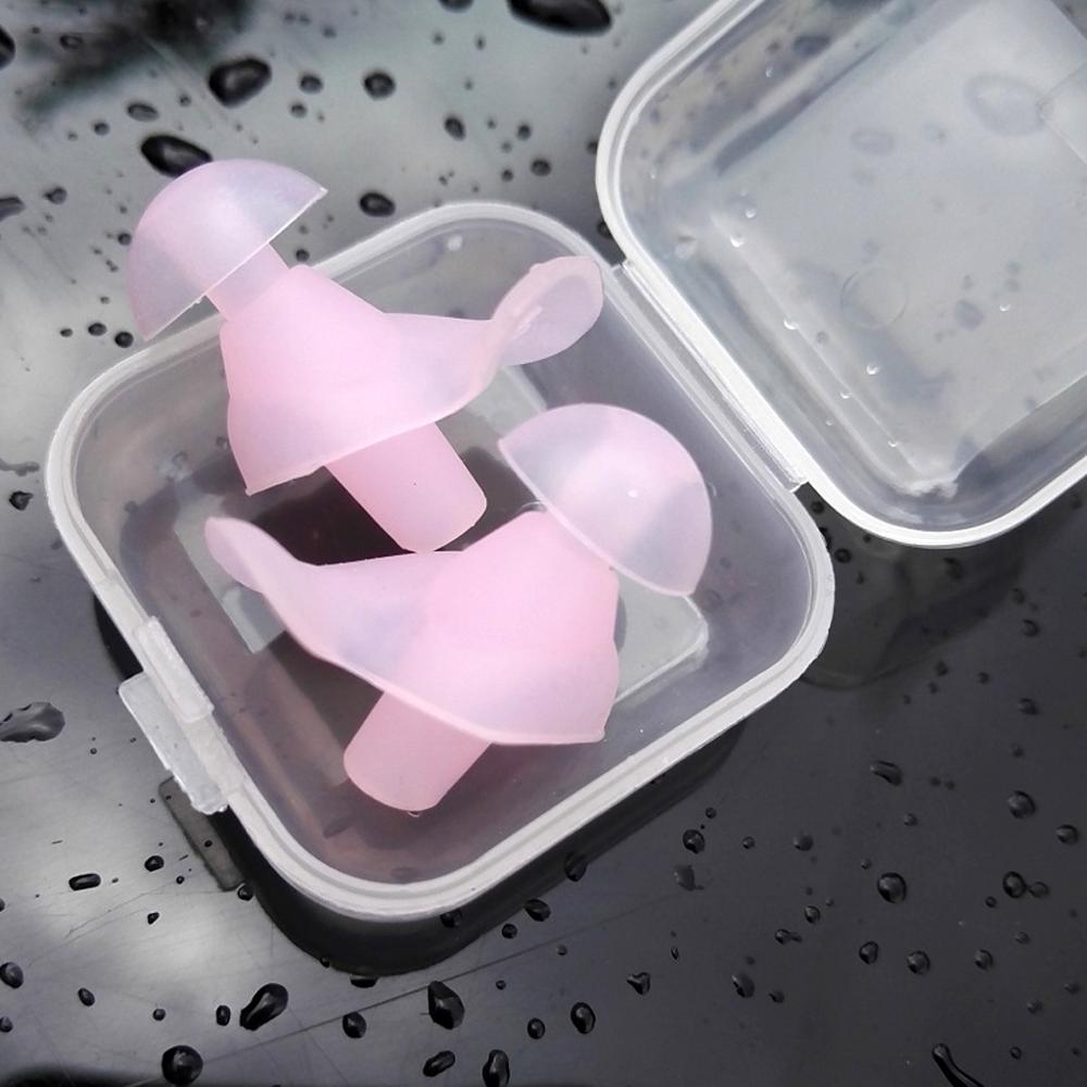 1 Pair Swimming Ear Plug Swim Diving Shower Ear Plugs Soft Silicone Ear Plug Spiral Water Sports for Adults KidsEarplugs: Pink