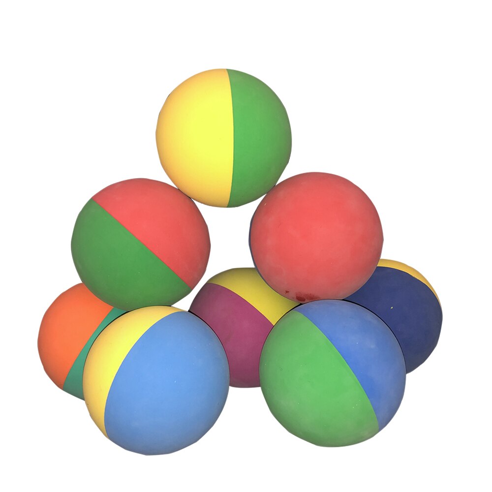 12 stk / parti 6cm holdbare bi-farve racquetball squash lav hastighed gummi hul bold træning konkurrence høj elasticitet tilfældig farve