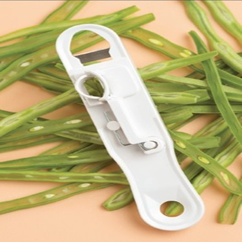 Práctico cortador de judías verdes, cortador de verduras, pelador de verduras, herramienta de cocina fácil, utensilios de cocina
