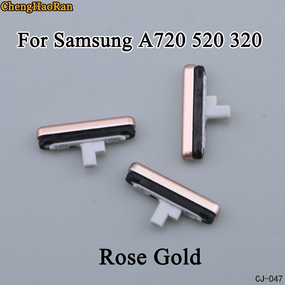 Chenghaoran 1 sæt til samsung galaxy  a720 520 320 telefoncover volume power volume mute knap side knap reparation dele udskiftning: 047- rosaguld