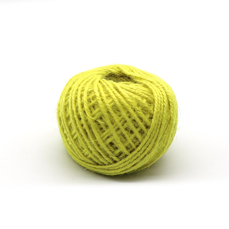 50 m handgemaakte diy kleuren henneptouw 2mm kleuren gevlochten touw fotowanddecoratie kersttouw touw: 2 citroengeel
