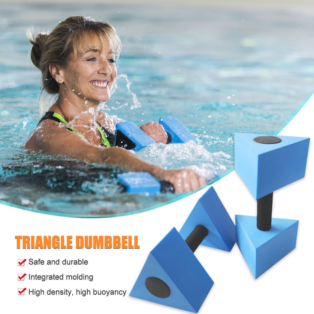 Haltère à flotteur d'eau triangulaire, 2 pièces, pour piscine, exercice aquatique