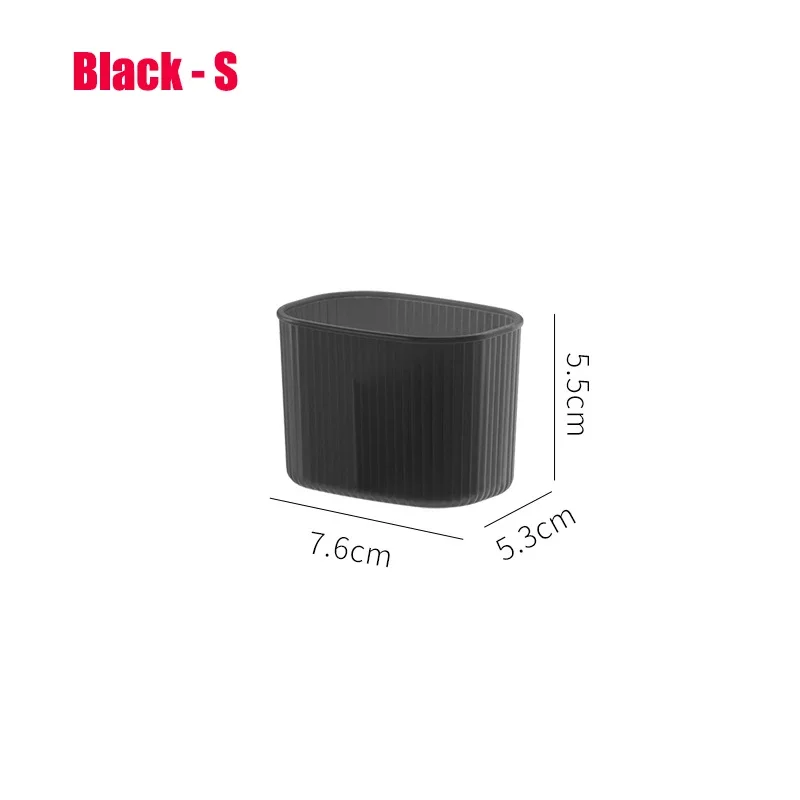 Caja de almacenamiento de escritorio para inodoro, contenedor de cosméticos, encimera de baño, caja de clasificación, organizador de maquillaje y brochas cosméticas de gran capacidad: Negro