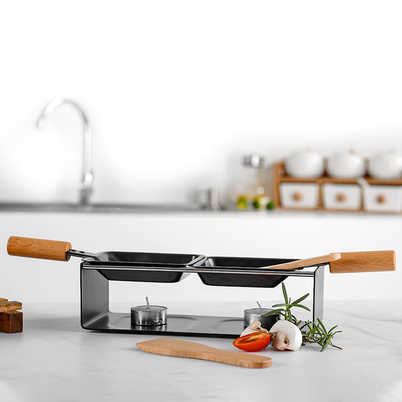 Outai Houten Handvat Kaas Oven Keuken Mini Non-stick Bakplaat Thuis Draagbare Boter Kaas Bakplaat Vlees Gevogelte gereedschap