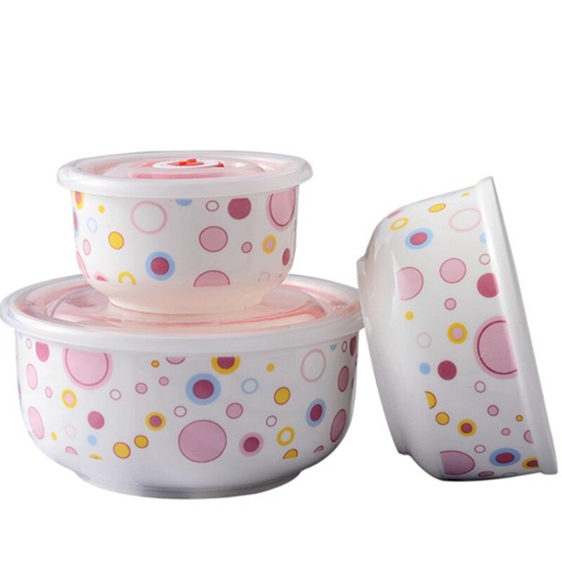 Terrines Vers Houden Kom Afsluitdeksel Met Gat Servies Voedsel Opslag Servies 3 Pcs Set
