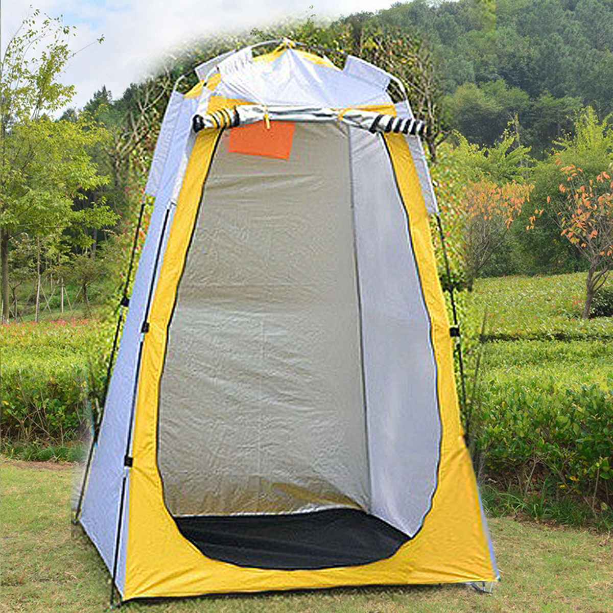 Draagbare Privacy Douche Toilet Bad Waterdicht Veranderende Paskamer Camping Tent Shelter Voor Outdoor Strand: YELLOW