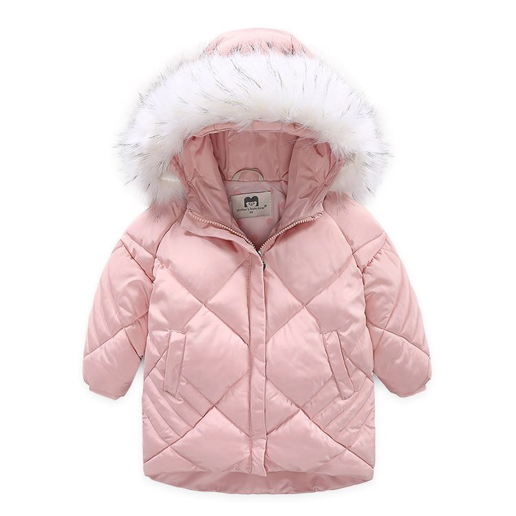 Ircomll Child Girls Winter Coat Thickened Fur Hooded Warn Children's Winter Jacket Baby Girl Coat kids Jacket Outerwear 2-7Y: Pink / 4T