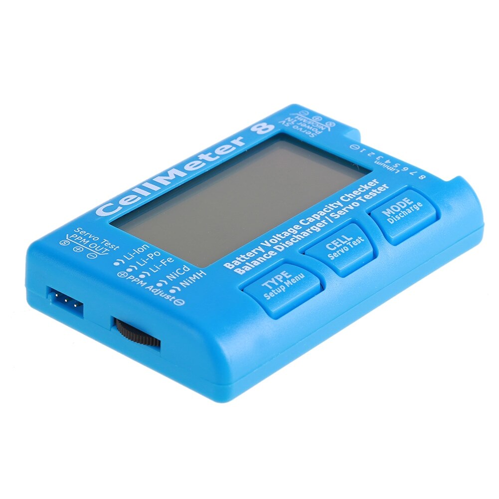 LCD Digital Battery Capacity Checker RC CellMeter 8 Digital LiFe Li-ion Nicd NiMH Battery Voltage Tester Checking CellMeter