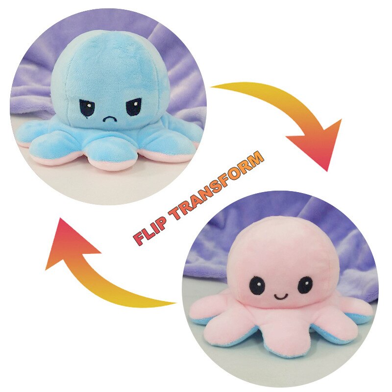 Double-Sided Flip Octopus Toys Kids Soft Plush Doll Animals Peluches Toys Reversible Stuffed Pillow Toy Xmas Birthday Baby: 009