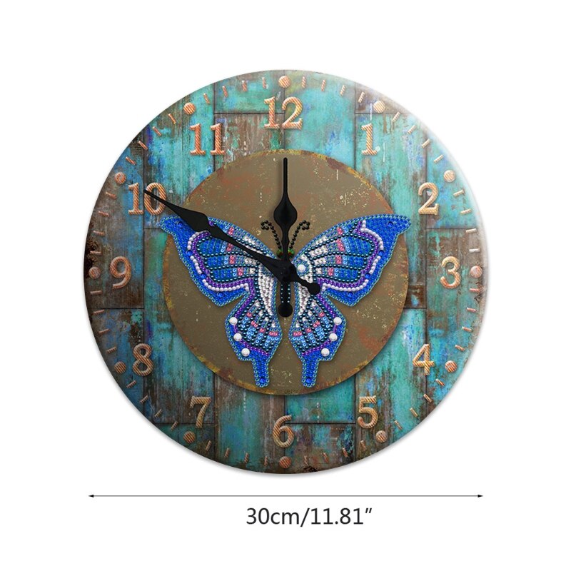 Reloj de pintura con diamantes de Mandala, cartel de hojalata de Metal 5D, bordado de diamantes de Cruz: 3