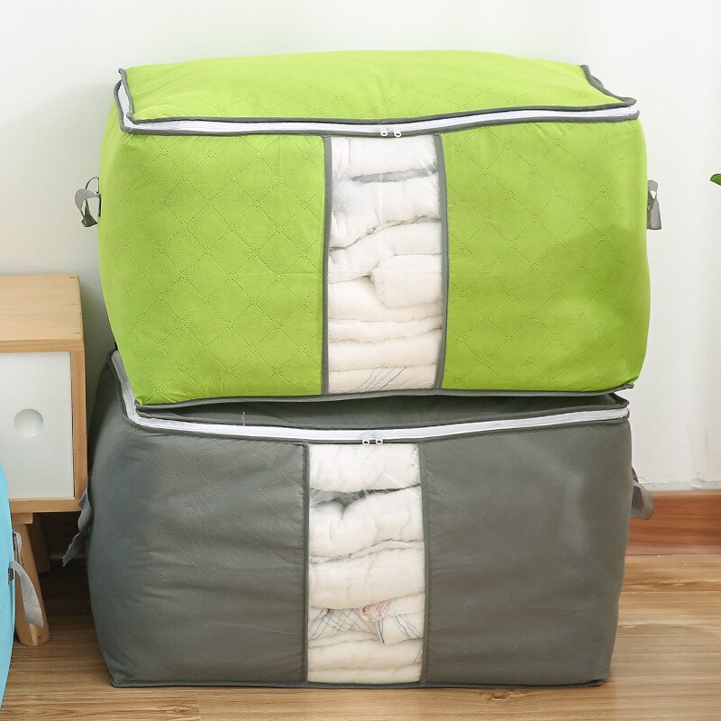 Quilt tæppe holder støvtæt lynlås taske garderobe spar plads organizer non-woven opbevaring stof boks stor kapacitet tøj kuffert