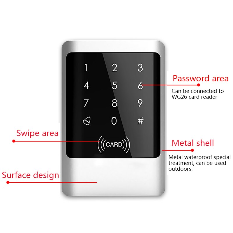 Outdoor RFID Access Control System IP68 Waterproof RFID Keypad Keyboard + Power Supply + Electronic Magnetic Lock Strike Locks