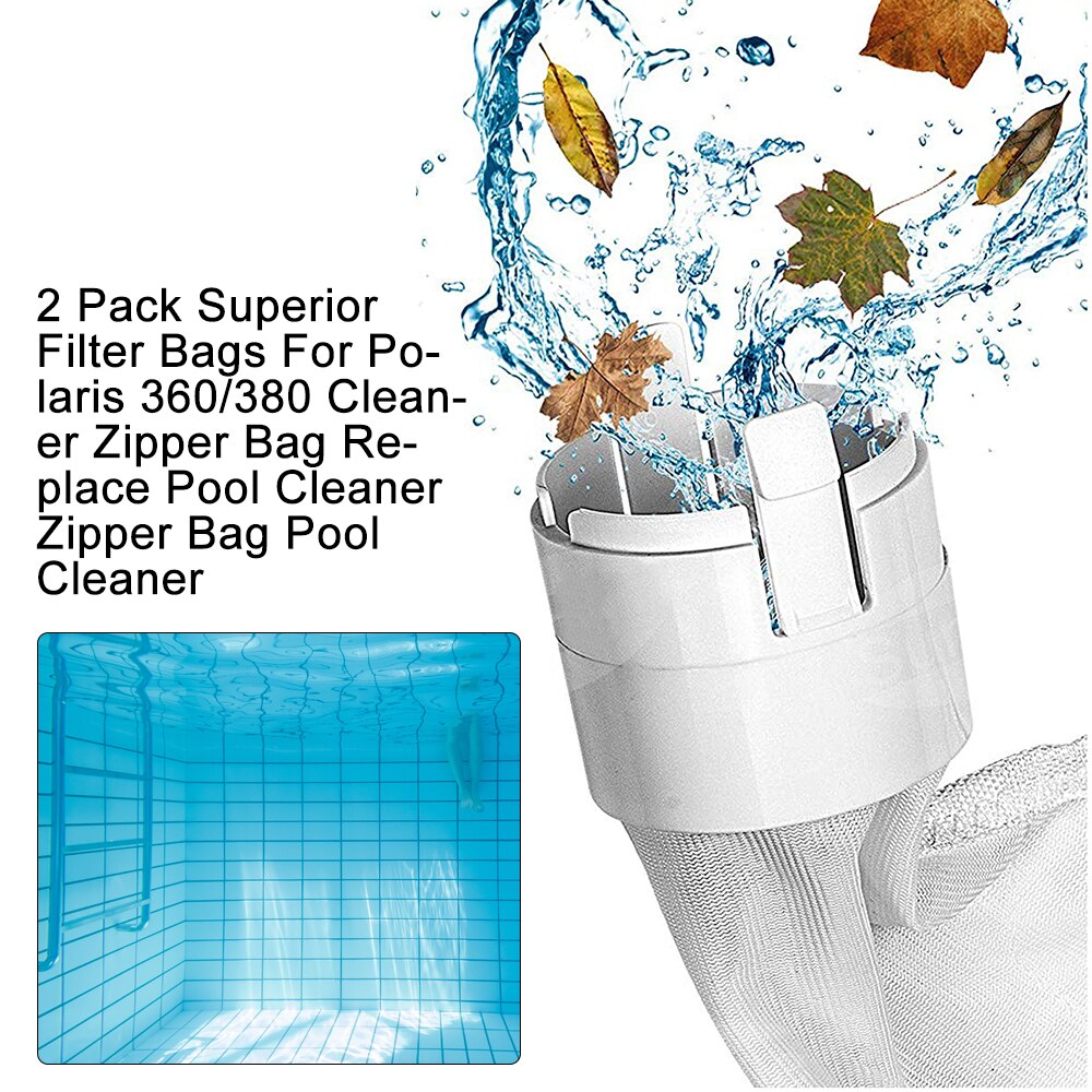 Pool Spa Part Zippered Bag Replacement For 360/380 Pool Cleaner All Purpose Filter Bag Pack of 2