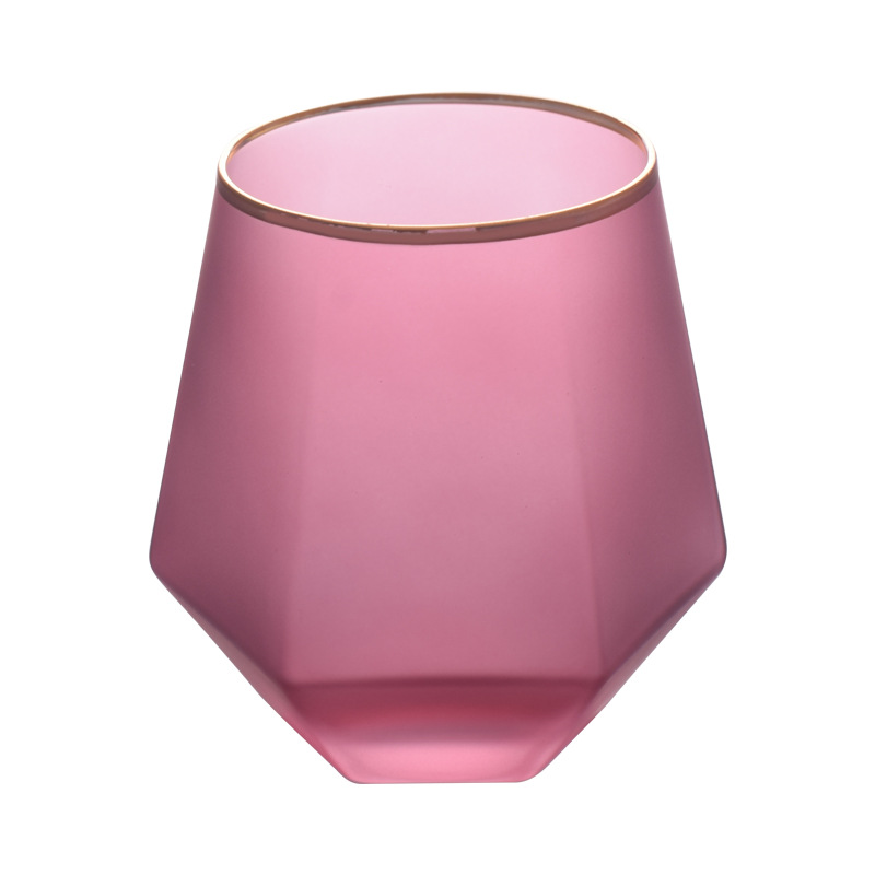 Color Frosted Six Sided Whiskey Glass Spirits Glass Home Phnom Penh Water Glass Juice Cup Diamond Glass: A7