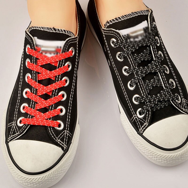 1 Paar Lichtgevende Schoenveters Platte Sneakers Canvas Veters Glow In De Donkere Nacht Kleur Fluorescerende Shoelace100cm Sport Schoenveters