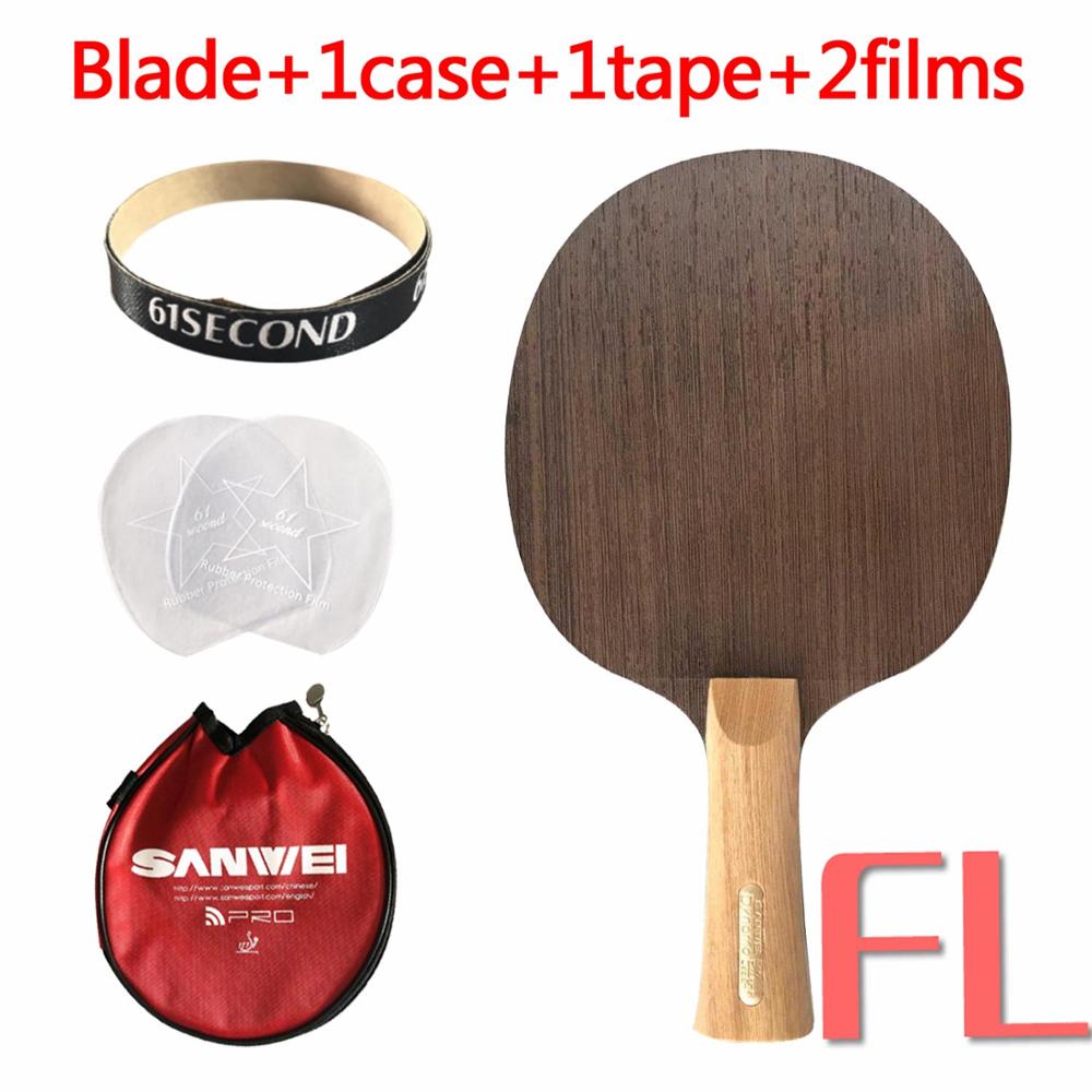 Sanwei-Dinamo de madera de 5 capas, mango de ciprés, hoja de Ping pong ligera y rápida para tenis de mesa: FL with Y 1case