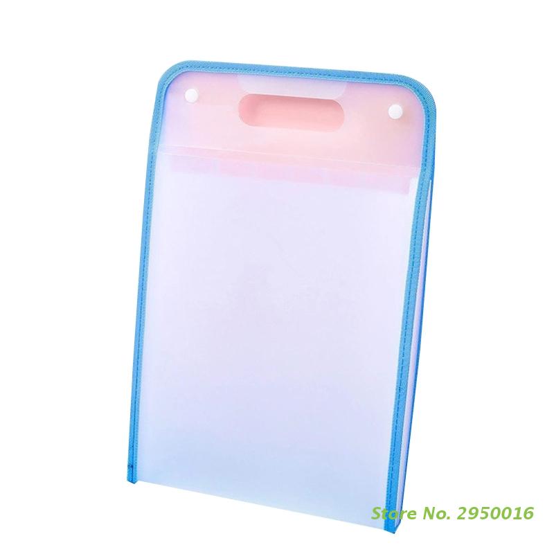 A4 13 Pocket Expanding File Folder Organizer with Dividers Letter Size Expandable Accordion Document Bag Business Briefcase: Transparent B