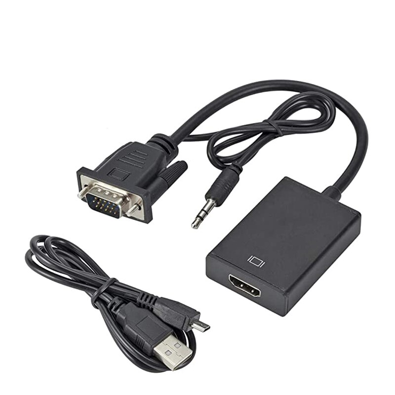 VGA do Adapter HDMI 1080P VGA wtyk męski do HDMI żeński konwerter z Adapter przewodu Audio dla PC Laptop Notebook Monitor HDTV: Default Title
