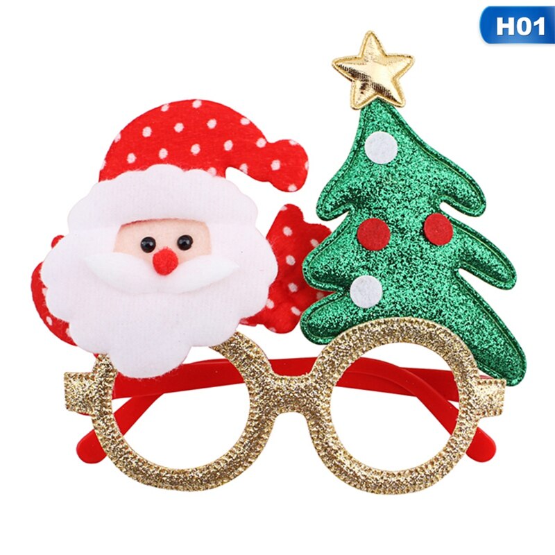 Noël lunettes père noël bonhomme de neige flocon de neige arbre wapiti papier lunettes fête Photo accessoires décoration de noël pour la maison