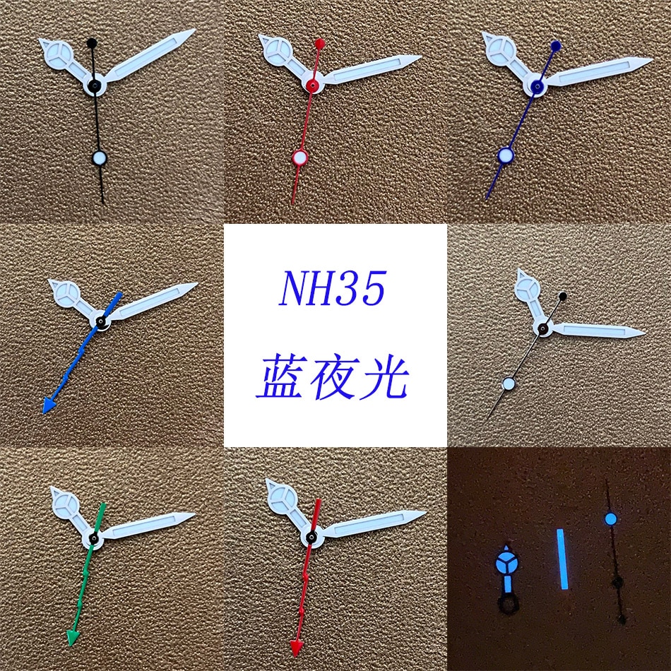 Horloge Pointer Blauw Lichtgevende Drie Handen Skx Gemodificeerde Duiken Geschikt Voor Japanse NH35/NH36 Automatische Beweging